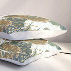 Wild Tropical Prints, Green and Gold Pillow Sham Gallery Image 3