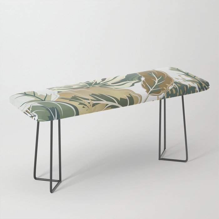 Wild Tropical Prints, Green and Gold Bench Gallery Image 1