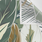 Wild Tropical Prints, Green and Gold Wall Tapestry Gallery Image 3