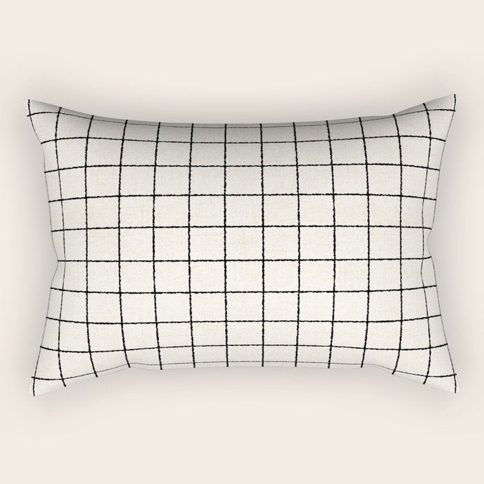 LINEN GRID Rectangular Pillow Gallery Image 1