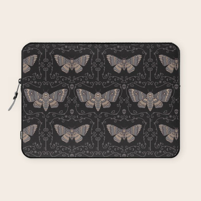 Taxidermy Death Moth at Midnight Laptop Sleeve Gallery Image 1