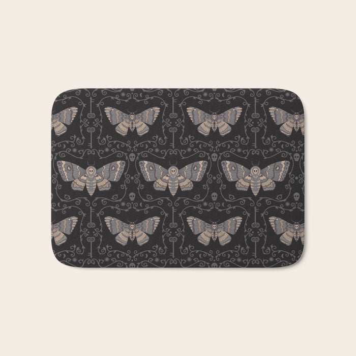 Taxidermy Death Moth at Midnight Bath Mat Gallery Image 1