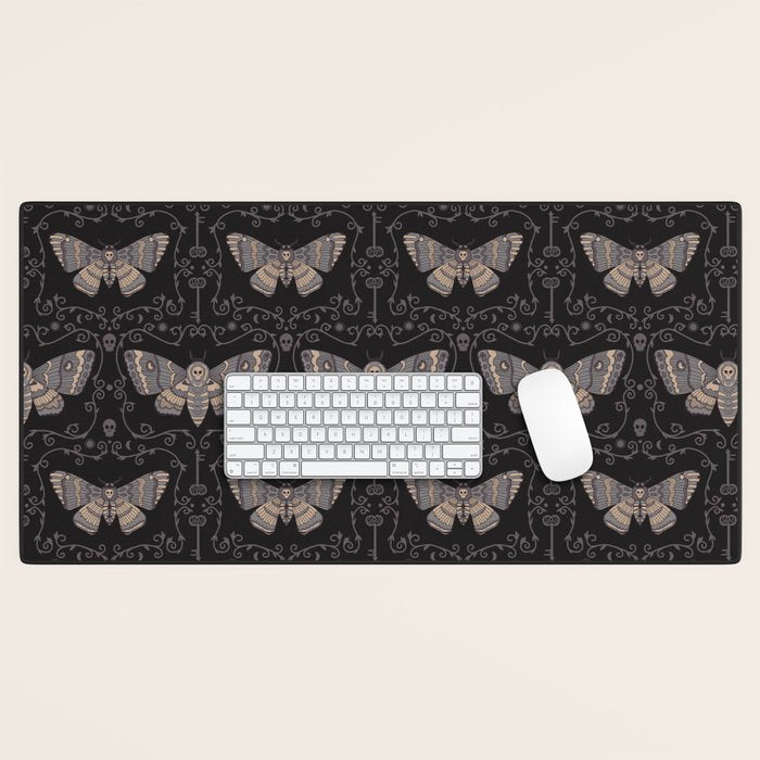 Taxidermy Death Moth at Midnight Desk Mat Gallery Image 1