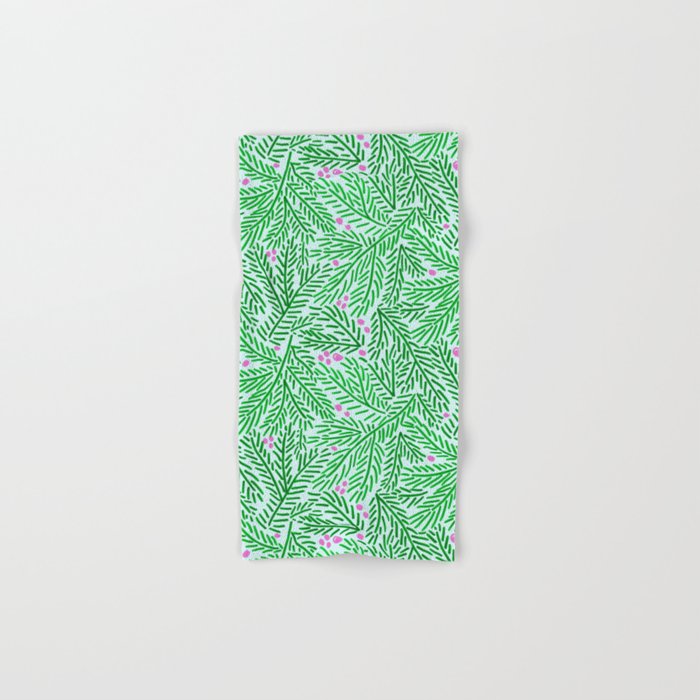 Winter Berries & Pine Branches in Green Bath Towel Gallery Image 1