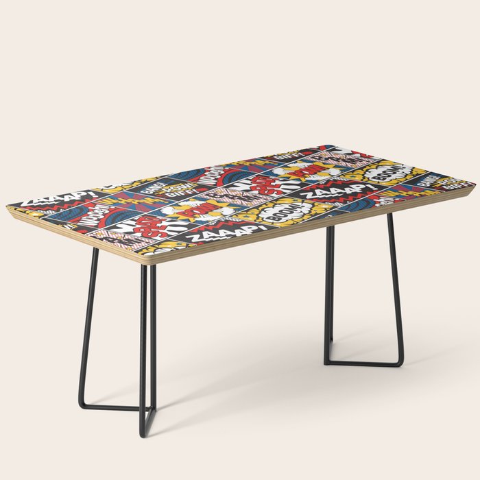 Modern Comic Book Superhero Pattern Color Colour Cartoon Lichtenstein Pop Art Coffee Table Gallery Image 1