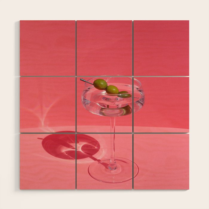 Hot Pink Martini Wood Wall Art Gallery Image 1