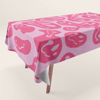 Pink Dripping Smiley Tablecloth Gallery Image 1