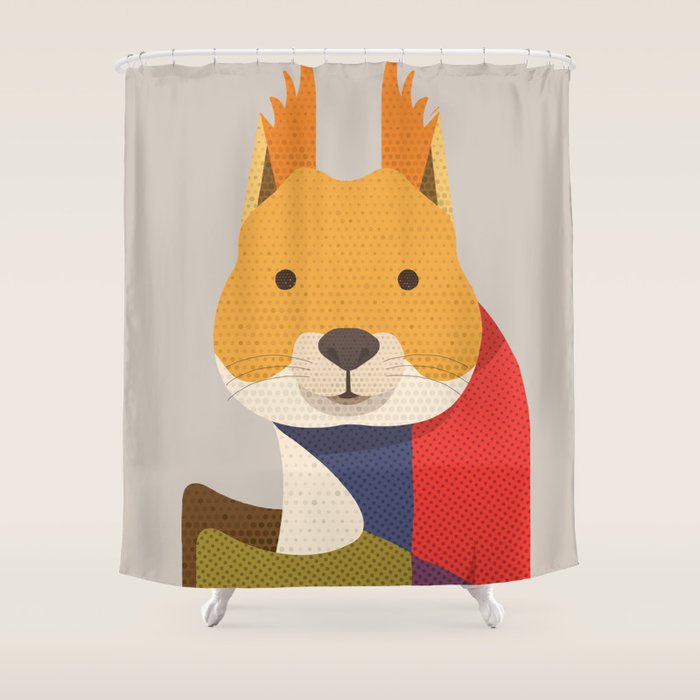 Red Squirrel Shower Curtain Gallery Image 1