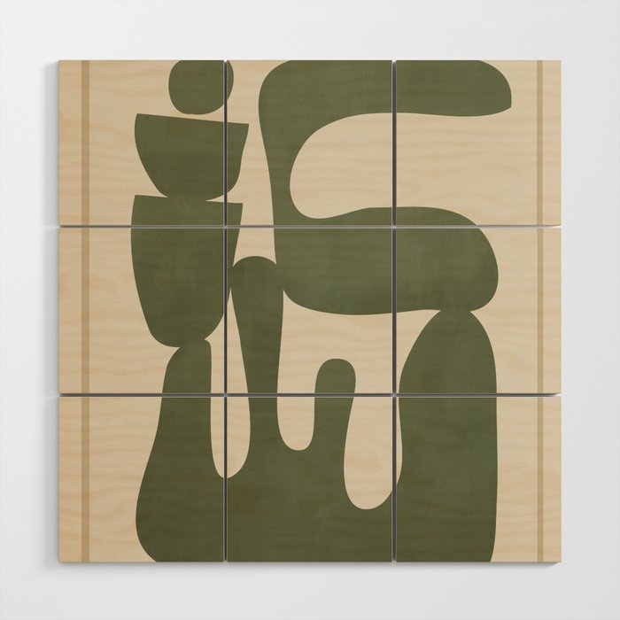 Modern Abstract Minimal Shapes 35 Wood Wall Art Gallery Image 1