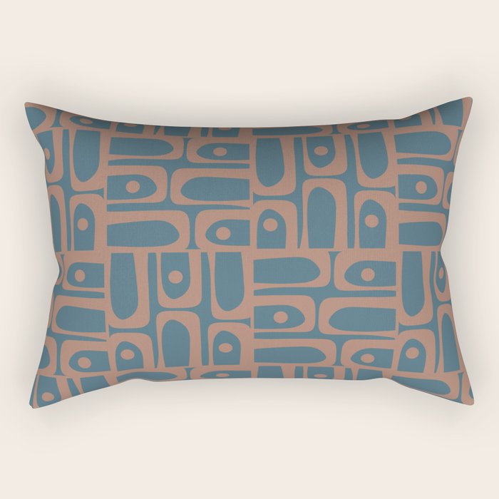Mid Century Modern Piquet 6 Inspired by PANTONE 17 1230 Color of the Year Mocha Mousse Rectangular Pillow Gallery Image 2