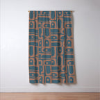 Mid Century Modern Piquet 6 Inspired by PANTONE 17 1230 Color of the Year Mocha Mousse Window Curtain Gallery Image 3