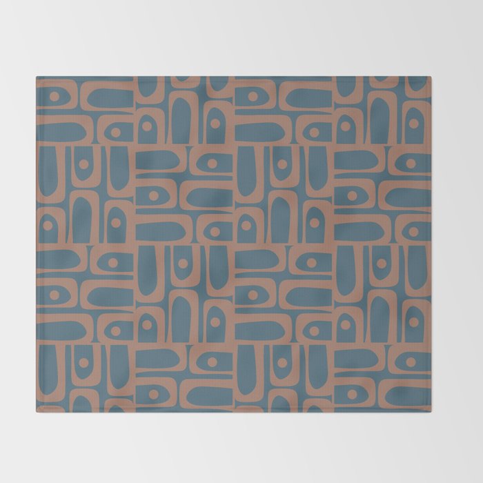 Mid Century Modern Piquet 6 Inspired by PANTONE 17 1230 Color of the Year Mocha Mousse Throw Blanket Gallery Image 2