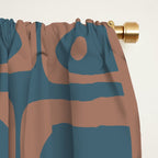 Mid Century Modern Piquet 6 Inspired by PANTONE 17 1230 Color of the Year Mocha Mousse Window Curtain Gallery Image 2
