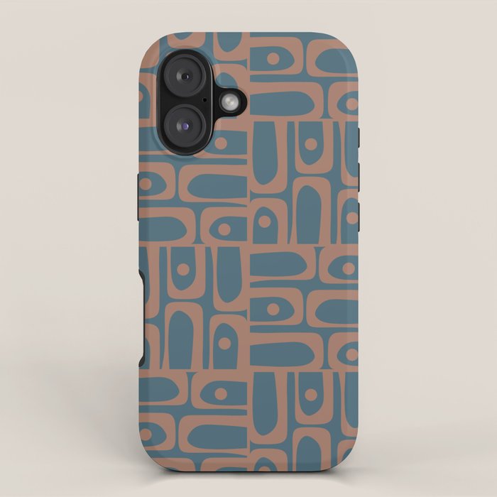 Mid Century Modern Piquet 6 Inspired by PANTONE 17 1230 Color of the Year Mocha Mousse iPhone Case Gallery Image 1