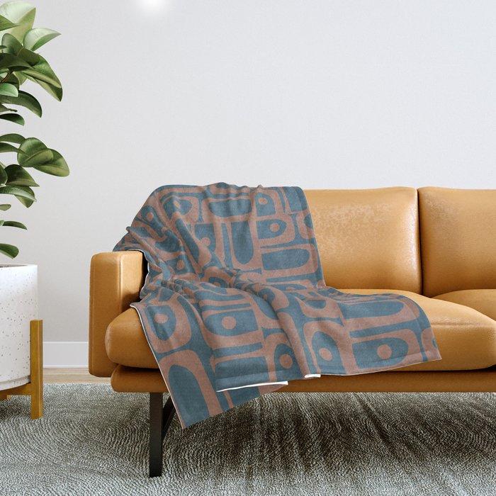 Mid Century Modern Piquet 6 Inspired by PANTONE 17 1230 Color of the Year Mocha Mousse Throw Blanket Gallery Image 1