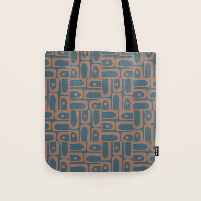 Mid Century Modern Piquet 6 Inspired by PANTONE 17 1230 Color of the Year Mocha Mousse Tote Bag Gallery Image 1