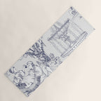 Toile de Jouy Modern Vintage French Lovers Blue & White Art Print Yoga Mat Gallery Image 1