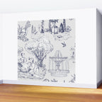 Toile de Jouy Modern Vintage French Lovers Blue & White Art Print Wall Mural Gallery Image 2