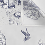 Toile de Jouy Modern Vintage French Lovers Blue & White Art Print Wall Tapestry Gallery Image 3