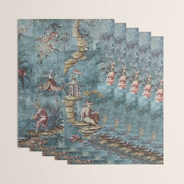 Antique Italian Chinoiserie 18th Century Fresco Wrapping Paper Gallery Image 3