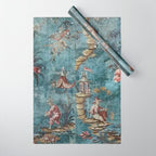 Antique Italian Chinoiserie 18th Century Fresco Wrapping Paper Gallery Image 1