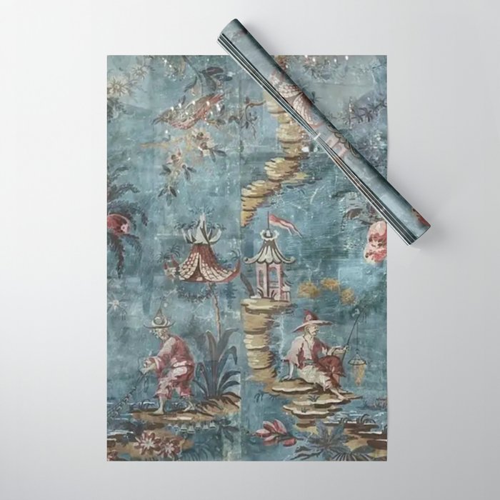 Antique Italian Chinoiserie 18th Century Fresco Wrapping Paper Gallery Image 1