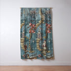 Antique Italian Chinoiserie 18th Century Fresco Window Curtain Gallery Image 3