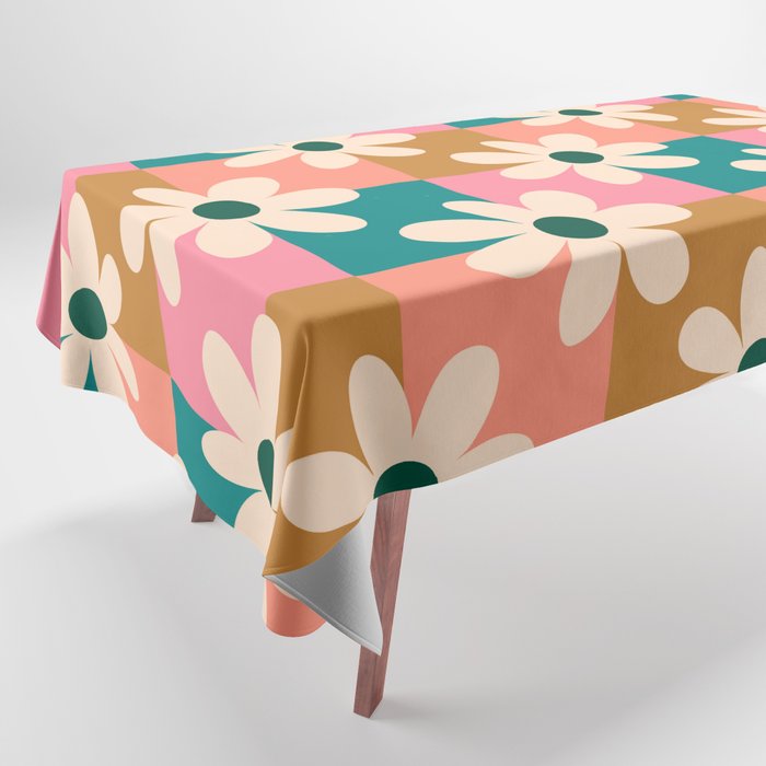 Daisy checkered - colors  Tablecloth Gallery Image 1