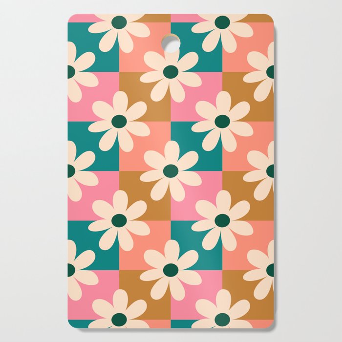 Daisy checkered - colors  Cutting Board Gallery Image 1