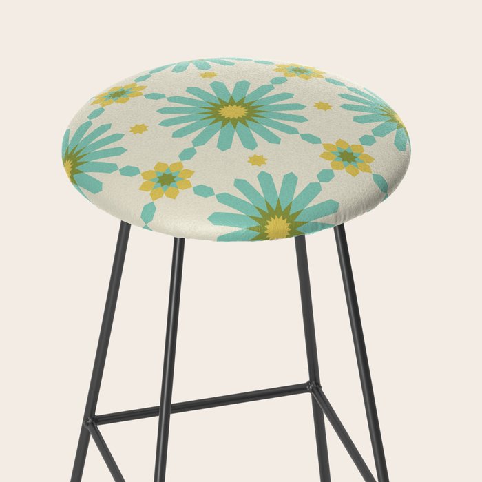 Geometric Starbursts - Blue + Yellow Stool Gallery Image 2
