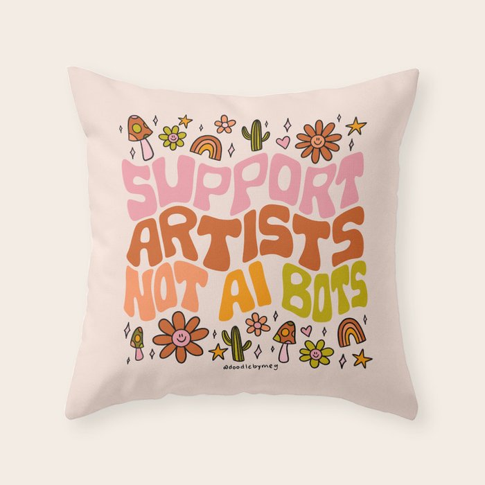 Support Artists Throw Pillow Gallery Image 1