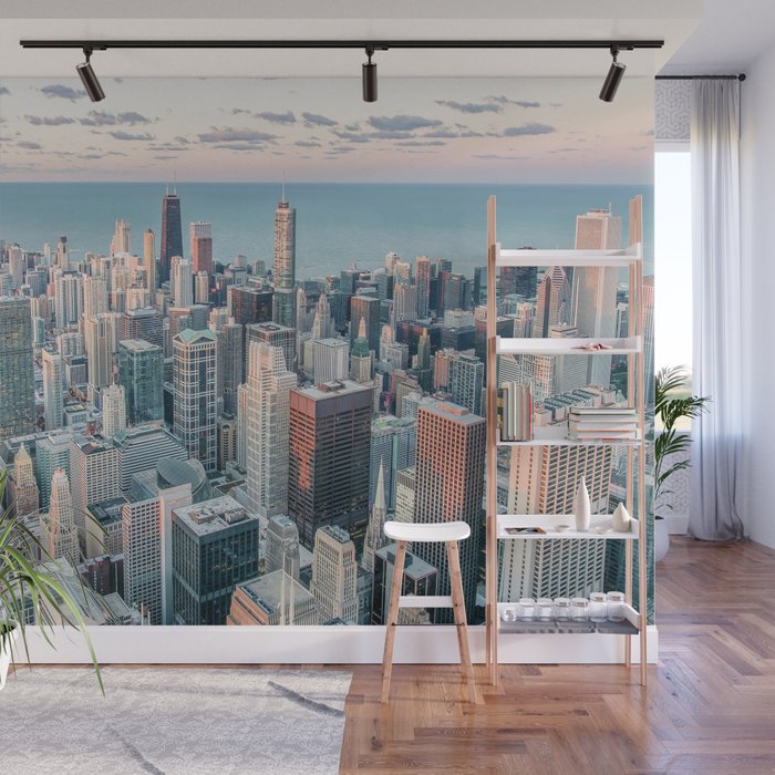 CHICAGO CITY SKYLINE Wall Mural Gallery Image 1