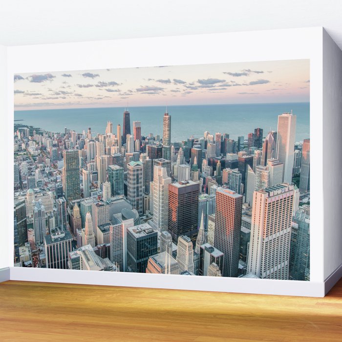 CHICAGO CITY SKYLINE Wall Mural Gallery Image 2