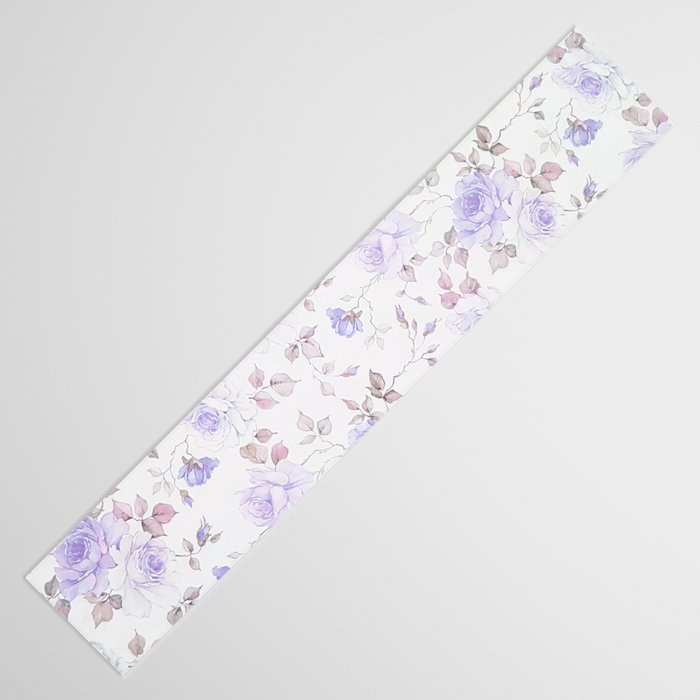 Lavender gray elegant vintage roses floral Table Runner Gallery Image 3