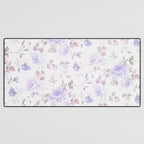 Lavender gray elegant vintage roses floral Desk Mat Gallery Image 3