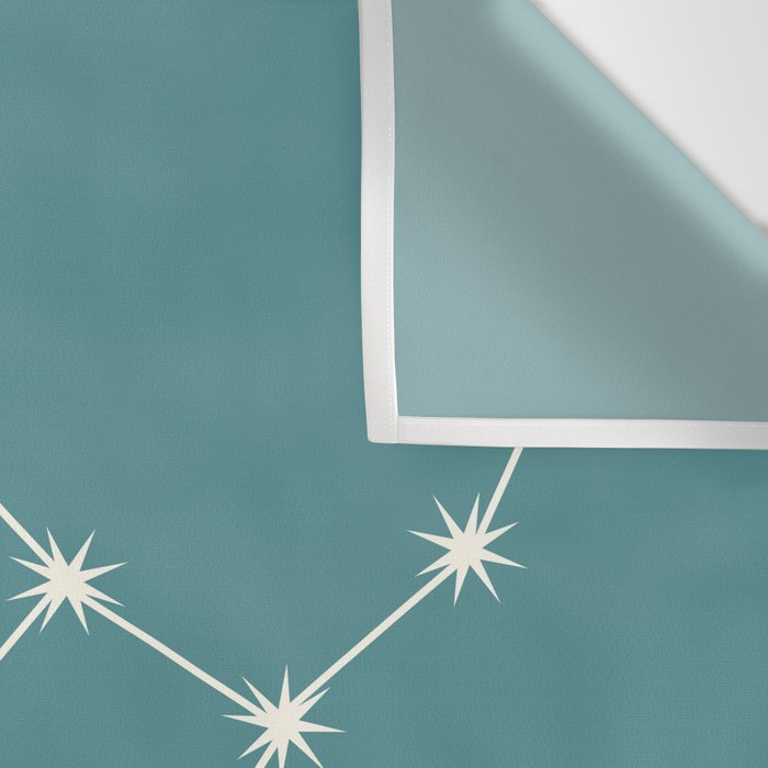 Virgo Zodiac Star Constellation Line Art Teal Wall Tapestry Gallery Image 3