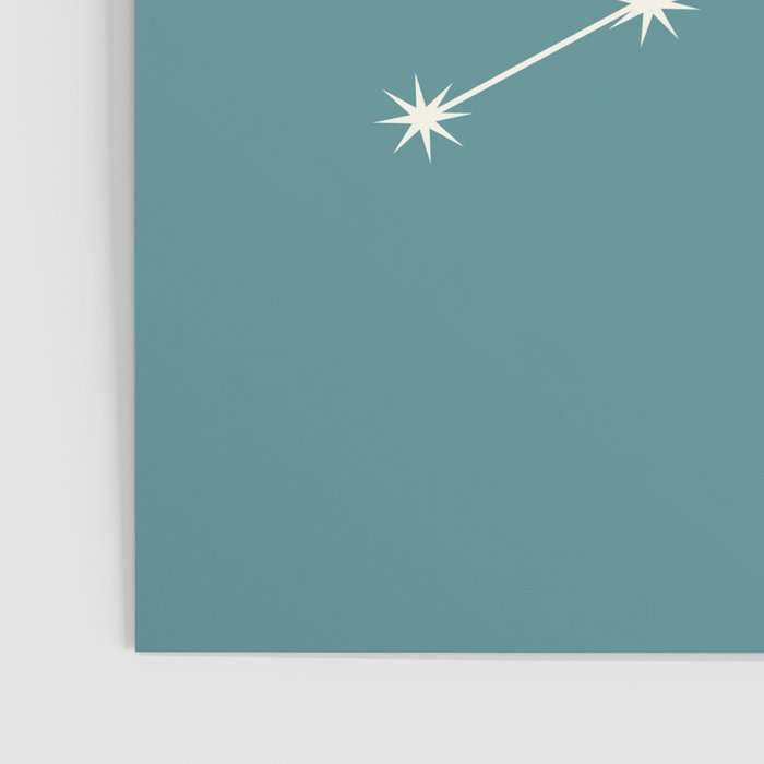 Virgo Zodiac Star Constellation Line Art Teal Poster Gallery Image 3