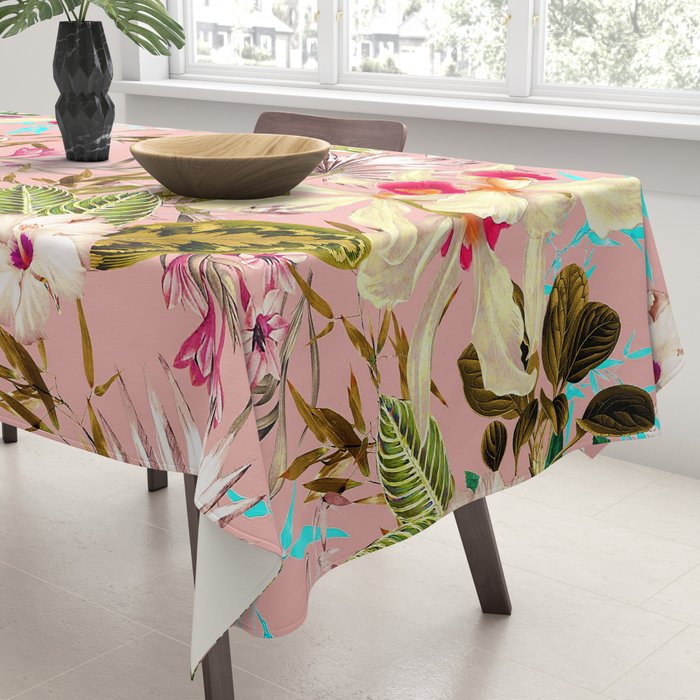 Gardenia | Vintage Botanical Nature Pattern | Blush Boho Plants Garden Floral Tablecloth Gallery Image 3