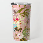Gardenia | Vintage Botanical Nature Pattern | Blush Boho Plants Garden Floral Travel Mug Gallery Image 3