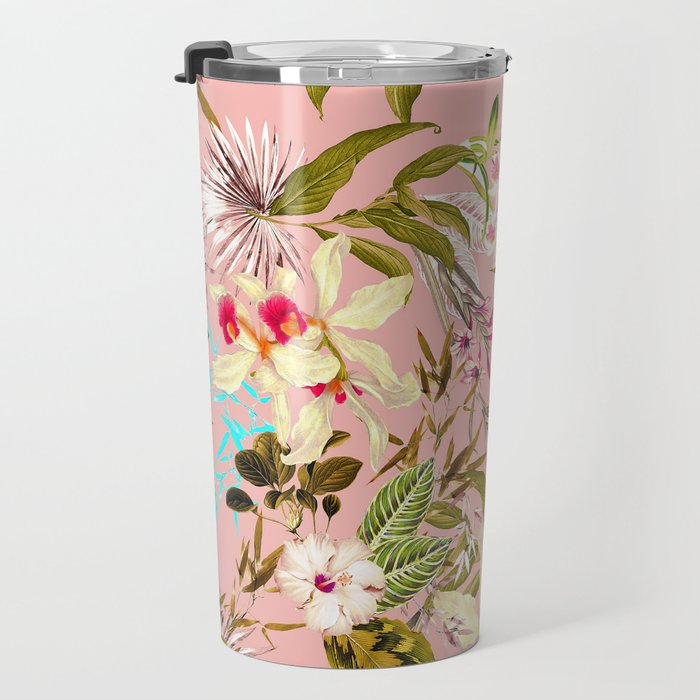 Gardenia | Vintage Botanical Nature Pattern | Blush Boho Plants Garden Floral Travel Mug Gallery Image 3