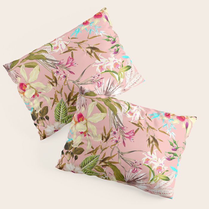 Gardenia | Vintage Botanical Nature Pattern | Blush Boho Plants Garden Floral Pillow Sham Gallery Image 1