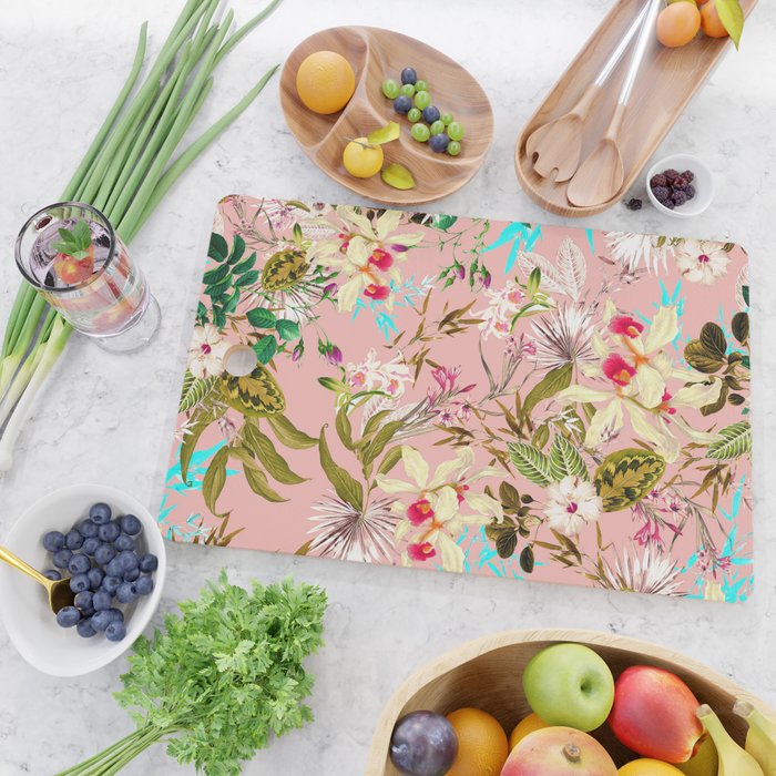 Gardenia | Vintage Botanical Nature Pattern | Blush Boho Plants Garden Floral Cutting Board Gallery Image 2