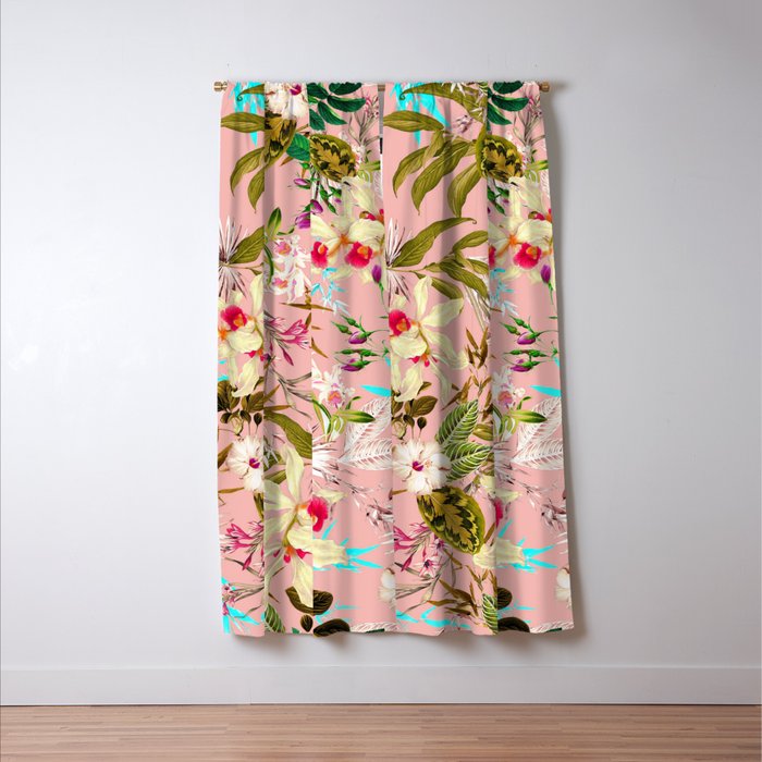 Gardenia | Vintage Botanical Nature Pattern | Blush Boho Plants Garden Floral Window Curtain Gallery Image 3