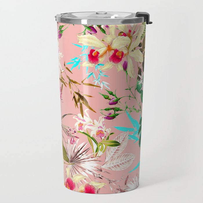 Gardenia | Vintage Botanical Nature Pattern | Blush Boho Plants Garden Floral Travel Mug Gallery Image 2