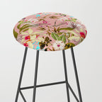 Gardenia | Vintage Botanical Nature Pattern | Blush Boho Plants Garden Floral Stool Gallery Image 2