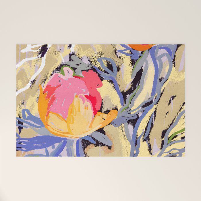 Blooms in The Butter Forest Welcome Mat Gallery Image 1