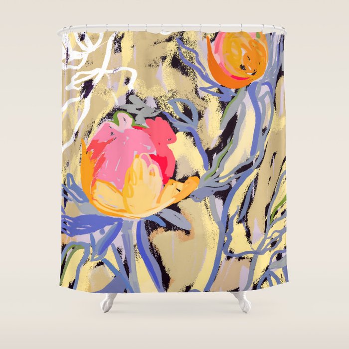 Blooms in The Butter Forest Shower Curtain Gallery Image 1