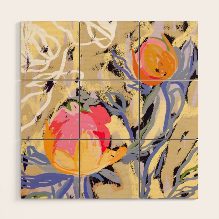 Blooms in The Butter Forest Wood Wall Art Gallery Image 1