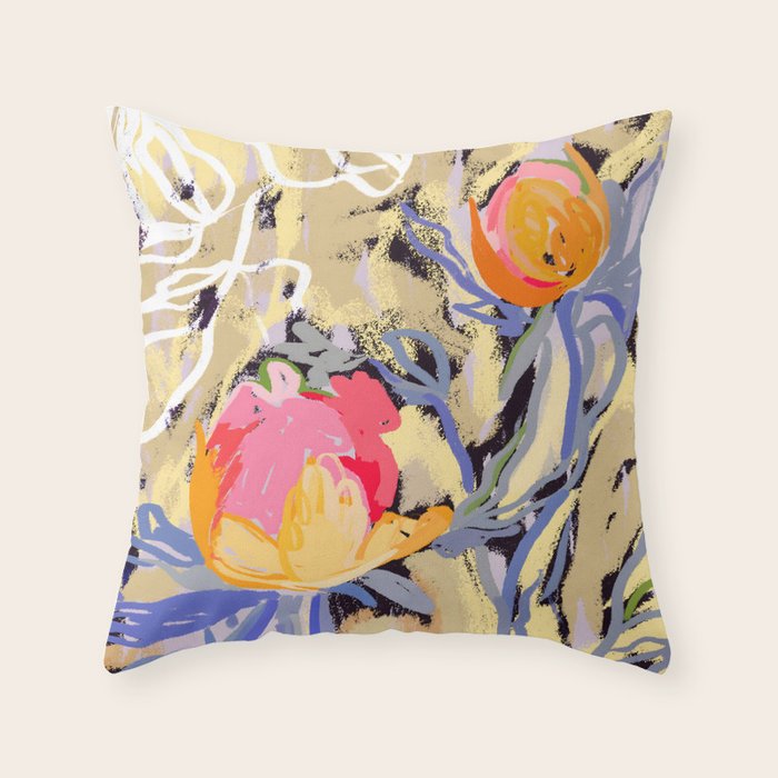 Blooms in The Butter Forest Throw Pillow Gallery Image 6