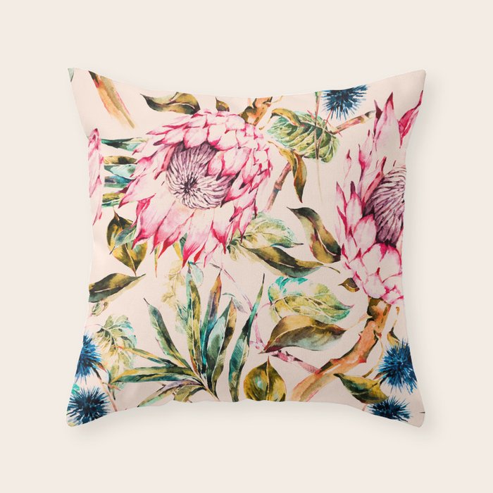 Pattern boho floral Throw Pillow Gallery Image 1